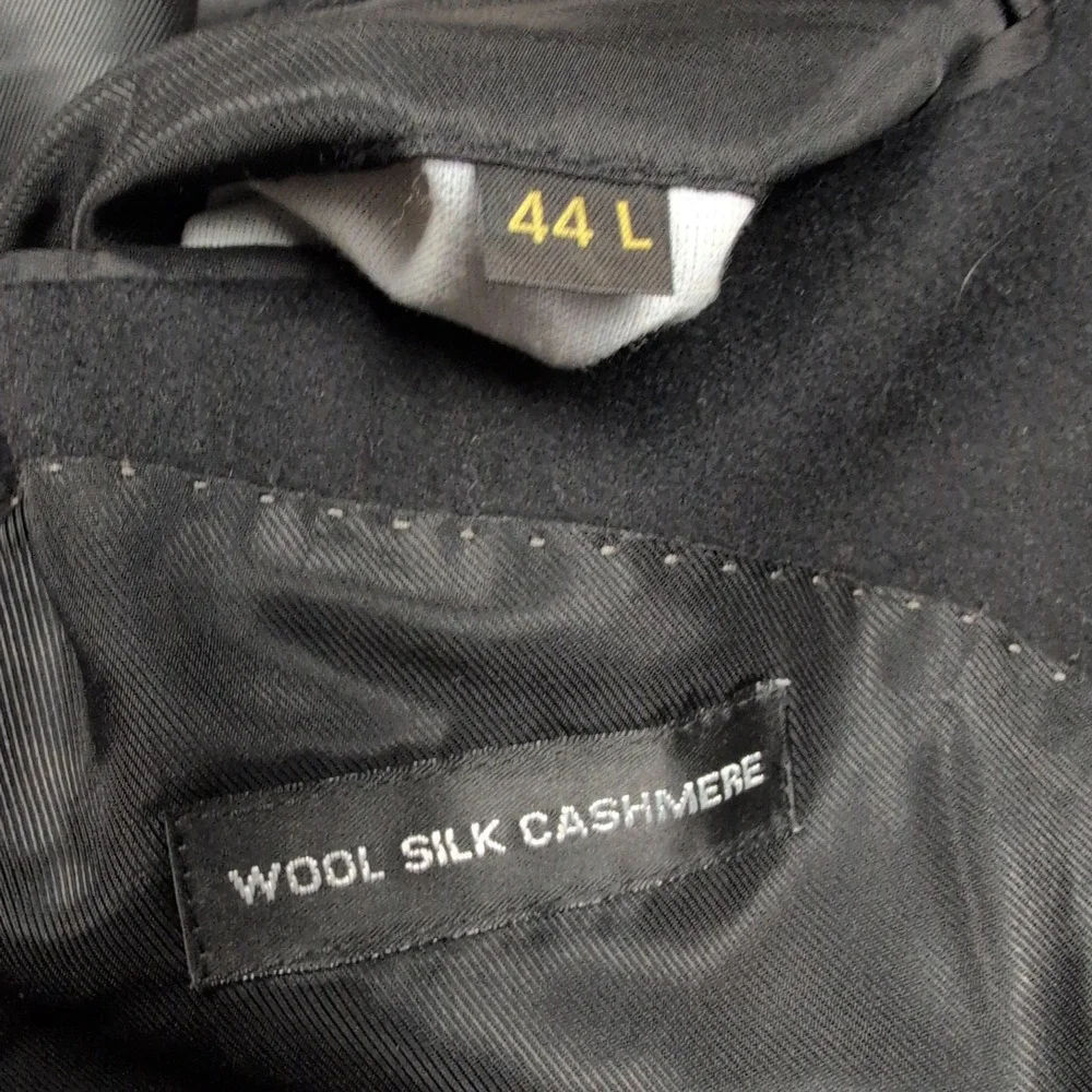 Andrew Fezza Wool Silk‎ Cashmere Black Blazer Jacket Mens 44 L